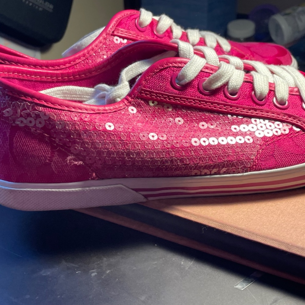 Coach Pink Sequins Sneakers - Picture 8 of 13